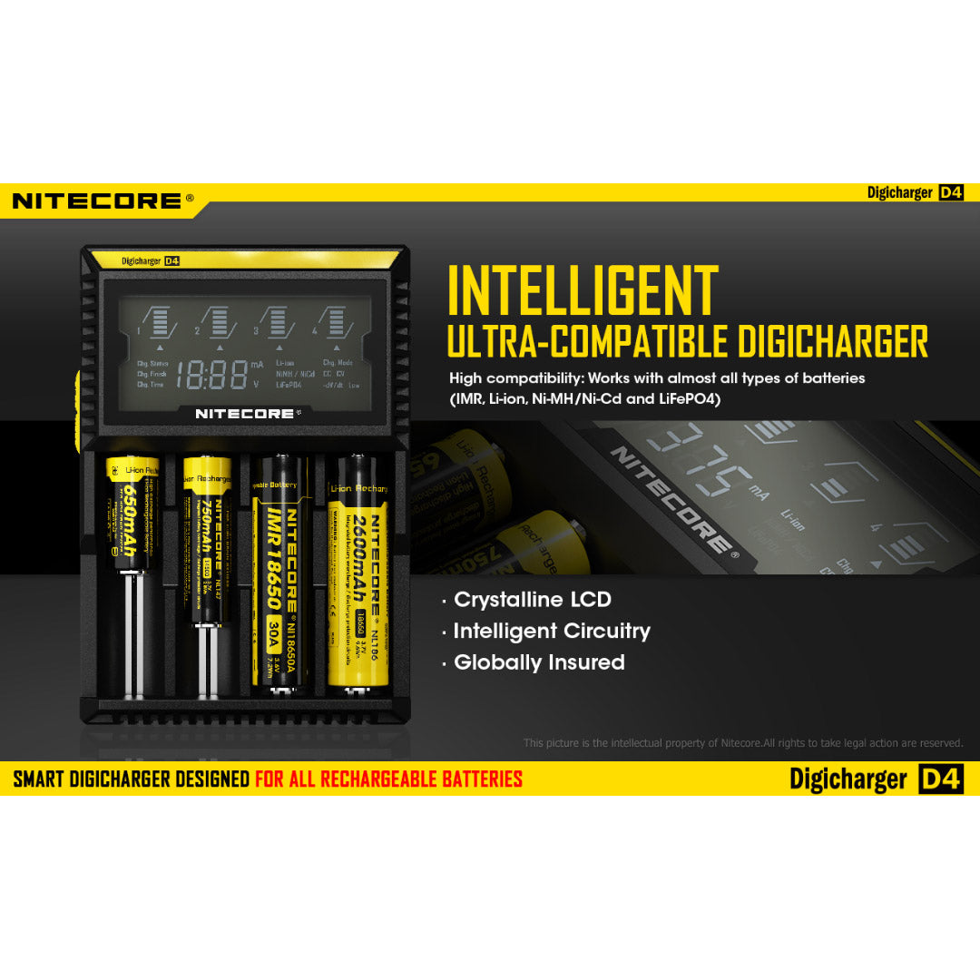 Nitecore D4 Digital 4-slot Universal Battery Charger