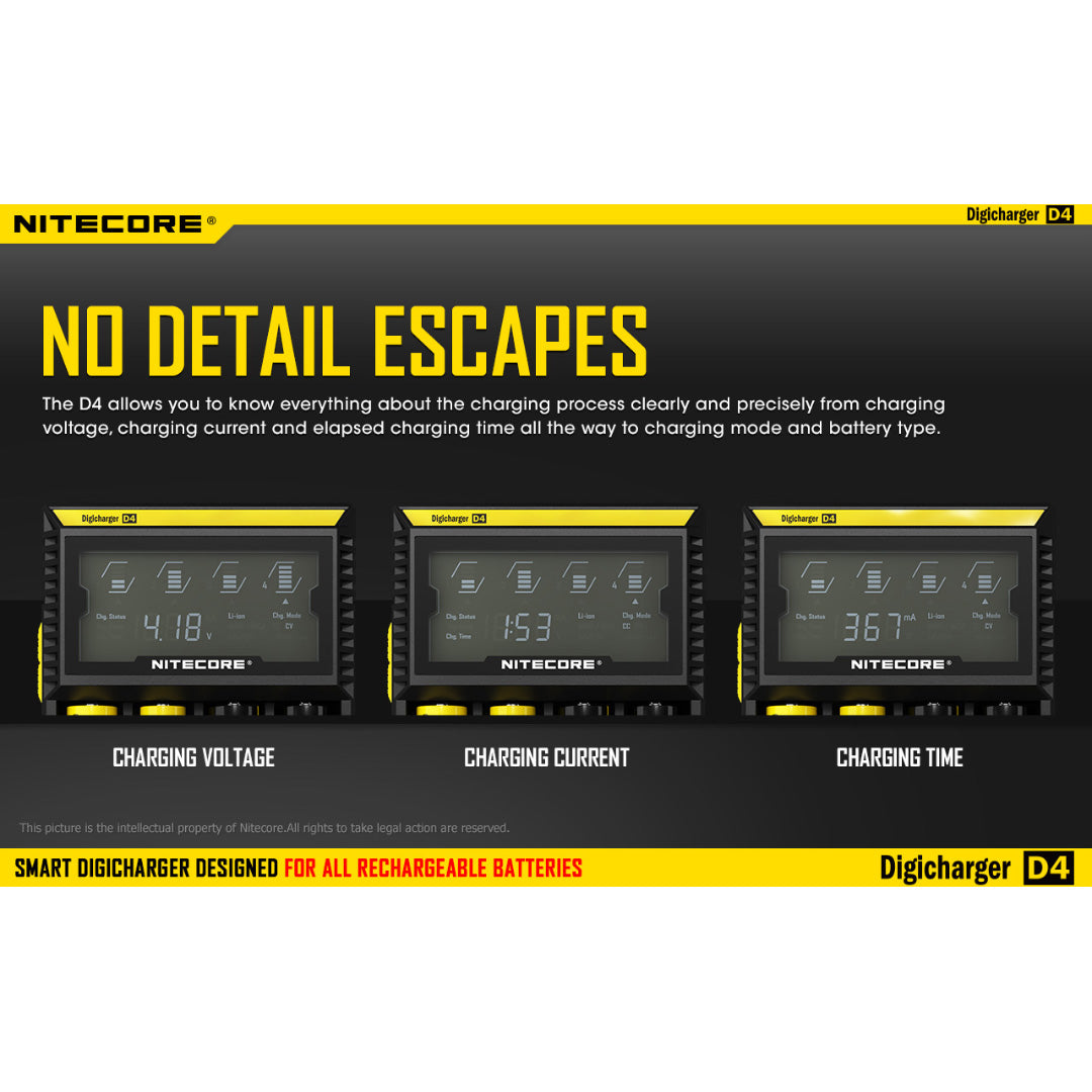 Nitecore D4 Digital 4-slot Universal Battery Charger