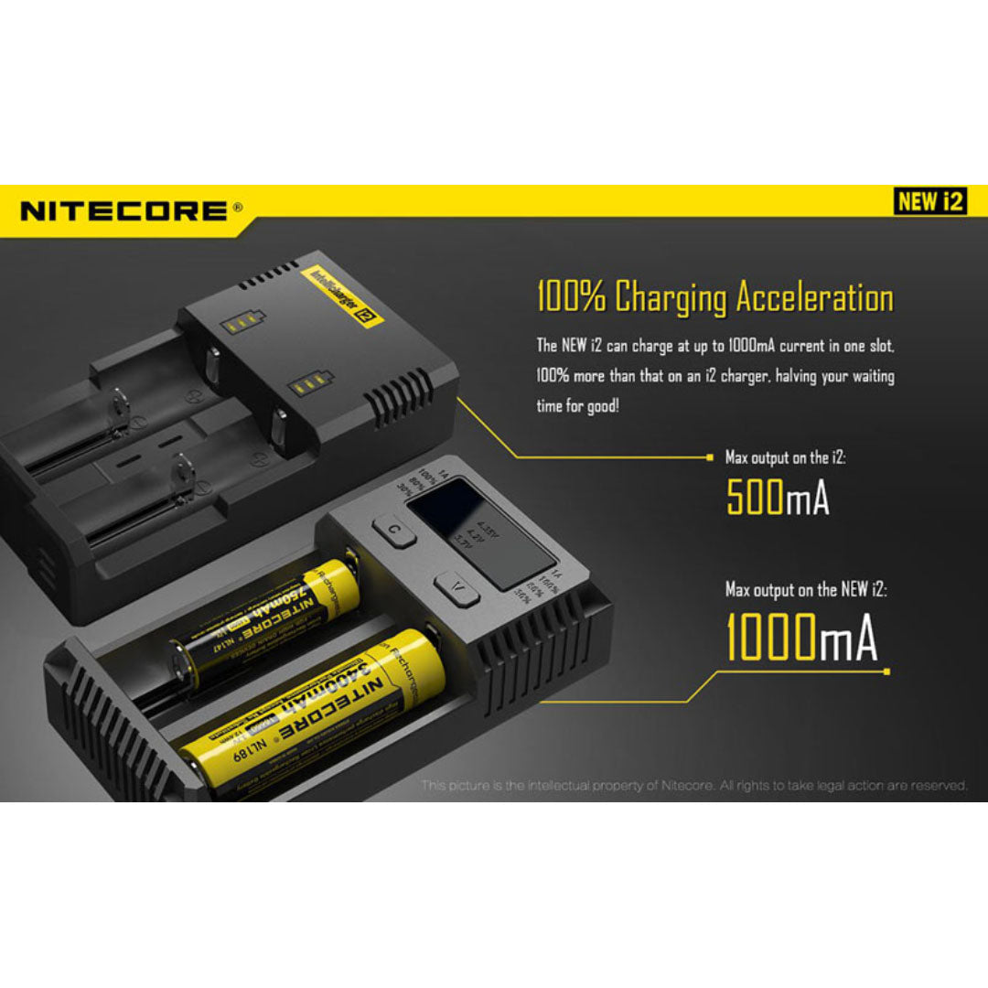 Nitecore I2 Intellicharger 2-Slot Universal Battery Charger
