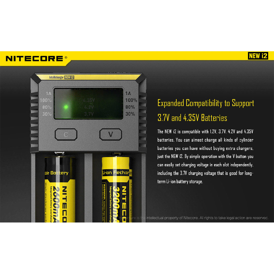 Nitecore I2 Intellicharger 2-Slot Universal Battery Charger