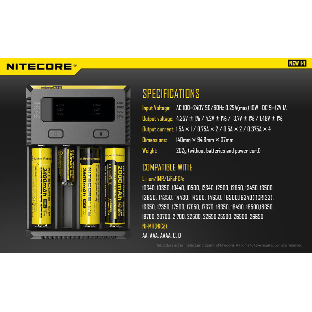 Nitecore I4 Intellicharger 4-slot Universal Charger