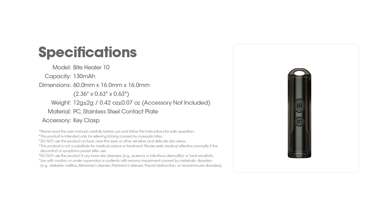 Nitecore Bite Healer 10 USB-C Rechargeable Bite Reliever