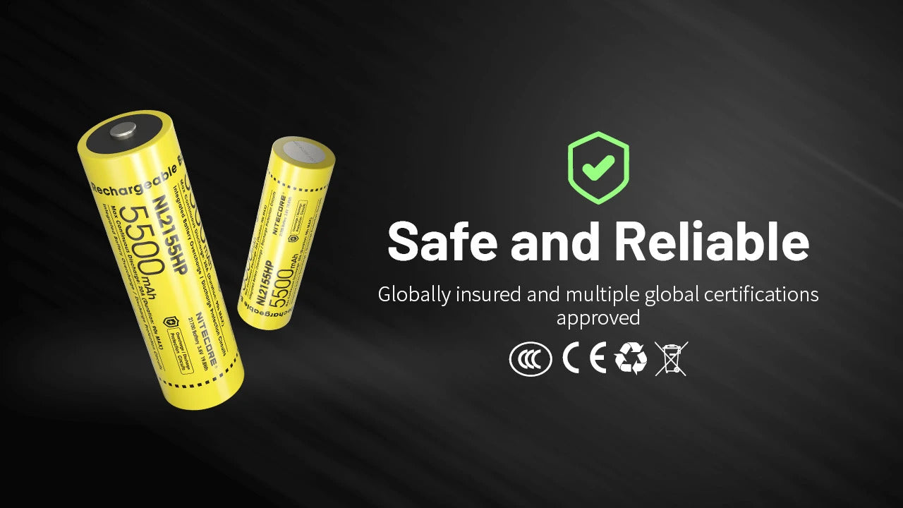 Nitecore NL2155HP 5500mAh Rechargeable 21700 Battery