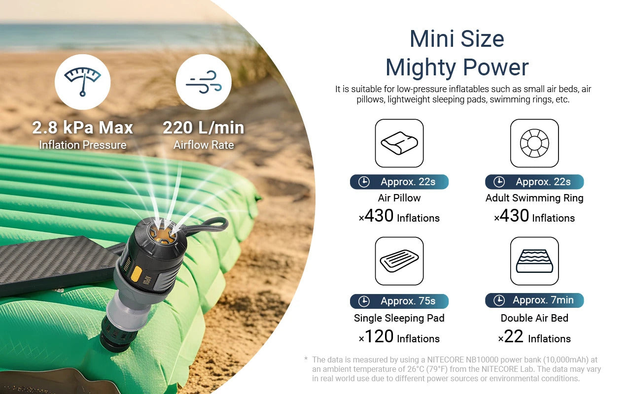 Nitecore AP01 Ultra Lightweight Portable Air Pump