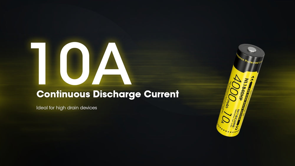 Nitecore NL1840HP 4000mAh Rechargeable 18650 Battery