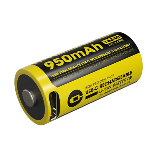 Nitecore NL169R 950mAh USB-C Rechargeable 16340 Battery