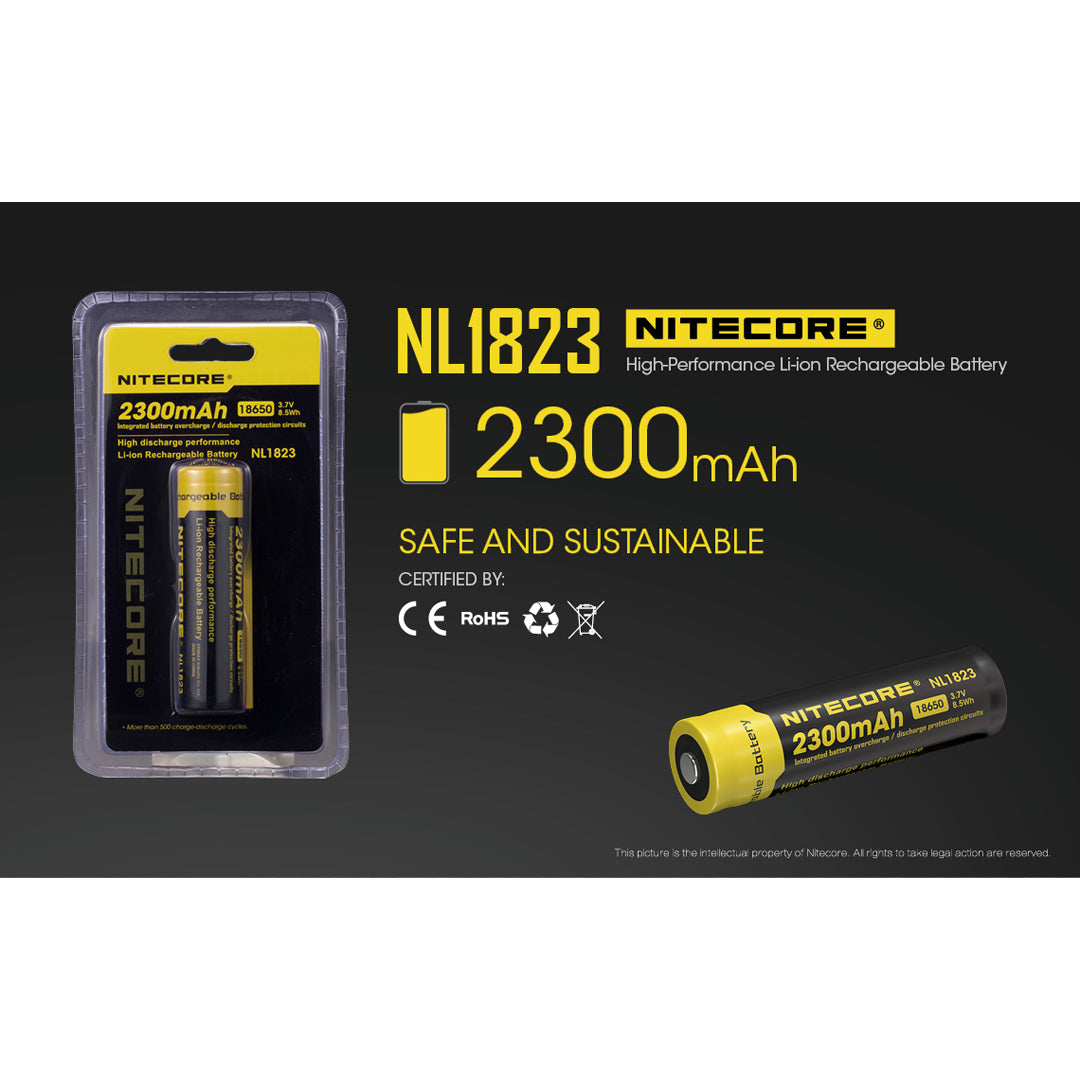 Nitecore NL1823 2300mAh Rechargeable 18650 Battery