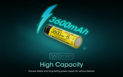 Nitecore NL1836HP 3600mAh Rechargeable 18650 Battery