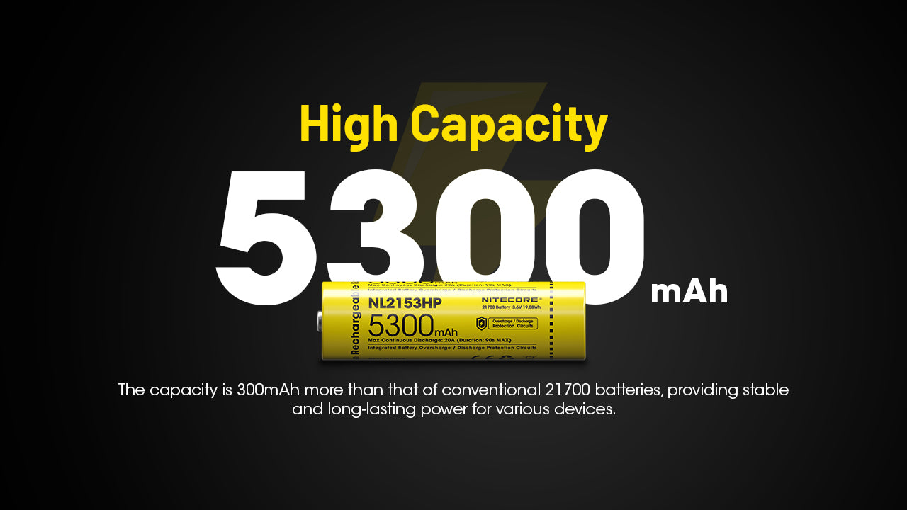 Nitecore NL2153HP 5300mAh Rechargeable 21700 Battery