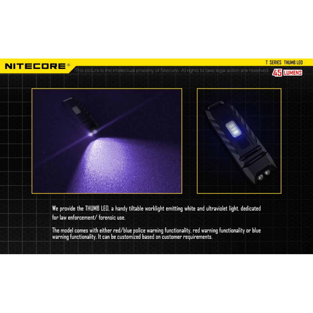 Nitecore THUMB LEO 45 Lumen White & UV Keychain Light