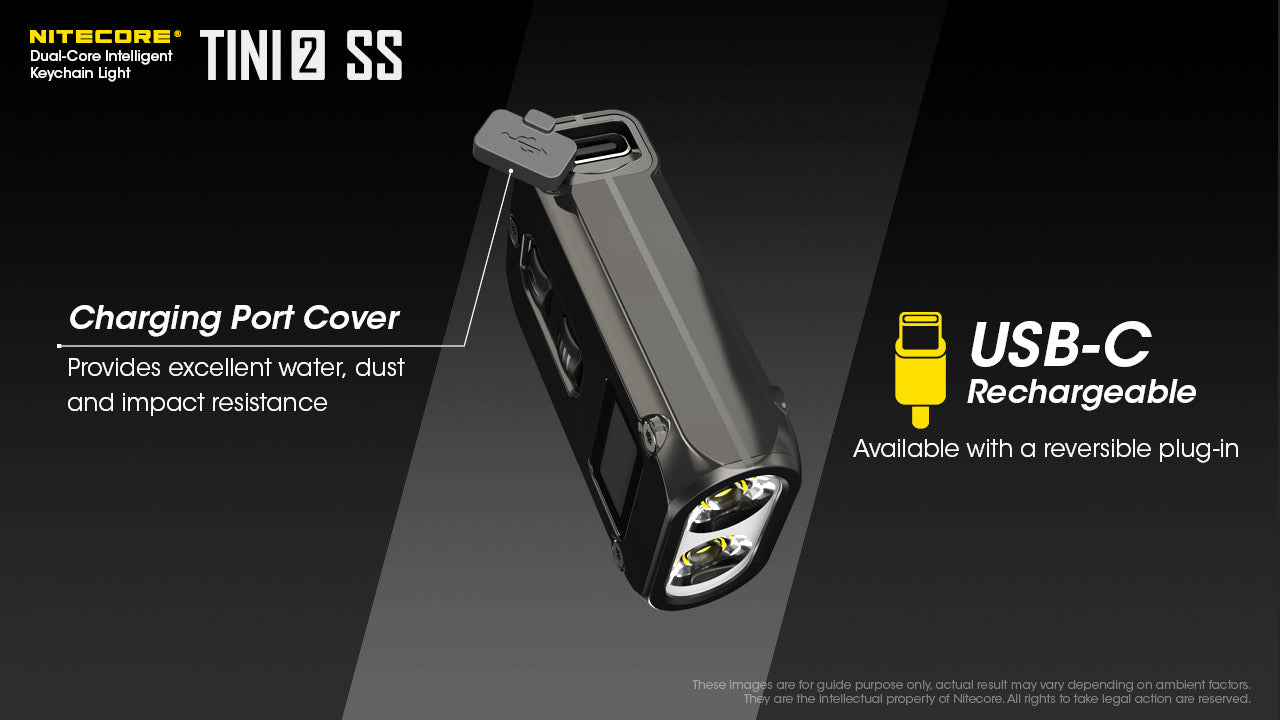 Nitecore TINI 2 500 Lumen Rechargeable Keychain Flashlight (Stainless Steel)