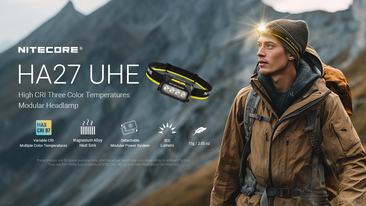 Nitecore HA27 UHE 800 Lumens High-CRI Headlamp with 3 Color Temperatures