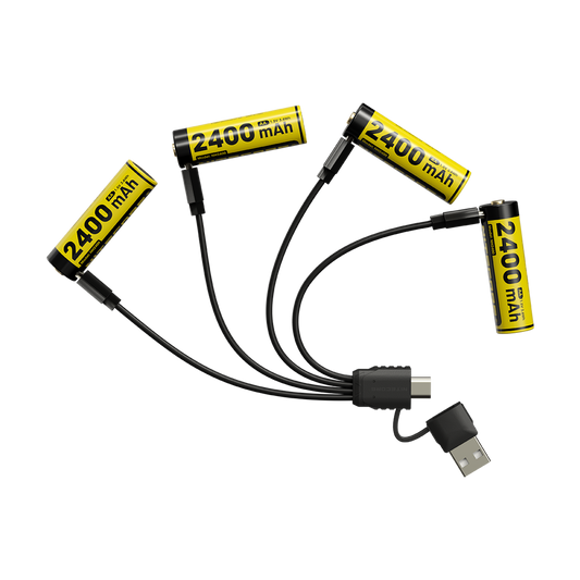 Nitecore NH2400 2400mAh USB-C Rechargeable AA Battery 4-Pack