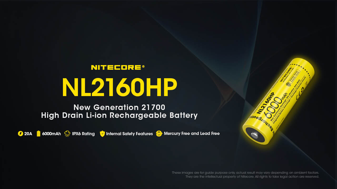 Nitecore NL2160HP 6000mAh Rechargeable 21700 Battery